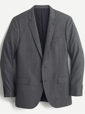 J.Crew Ludlow Slim-fit Blazer Jacket double vent Italian worsted wool Gray 36R